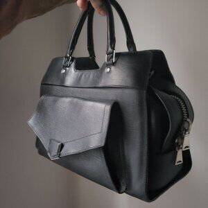 Black Calfskin Leather Proenza Schouler PS13 Satchel Purse Like-New